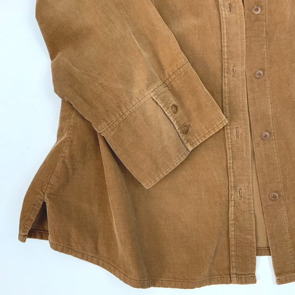 Vintage Marco Pecci Corduroy Cotton Button Up Shirt Caramel Brown Sz M - Picture 11 of 16